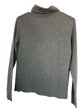 Cashmere & Silk Blend Turtleneck Sweater - Heather Gray